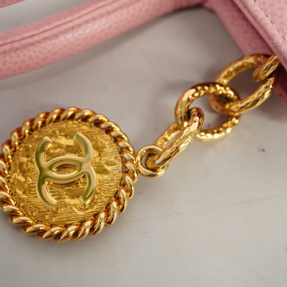 Auth Chanel Caviar Skin Reprint Tote Women's Caviar Leather Tote Bag Pink - Picture 10 of 11